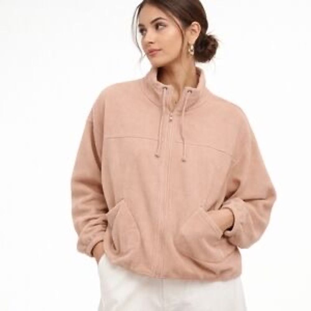 Perch by Blu Pepper Pink Full Zip Front Fleece Jacket Size 1XL